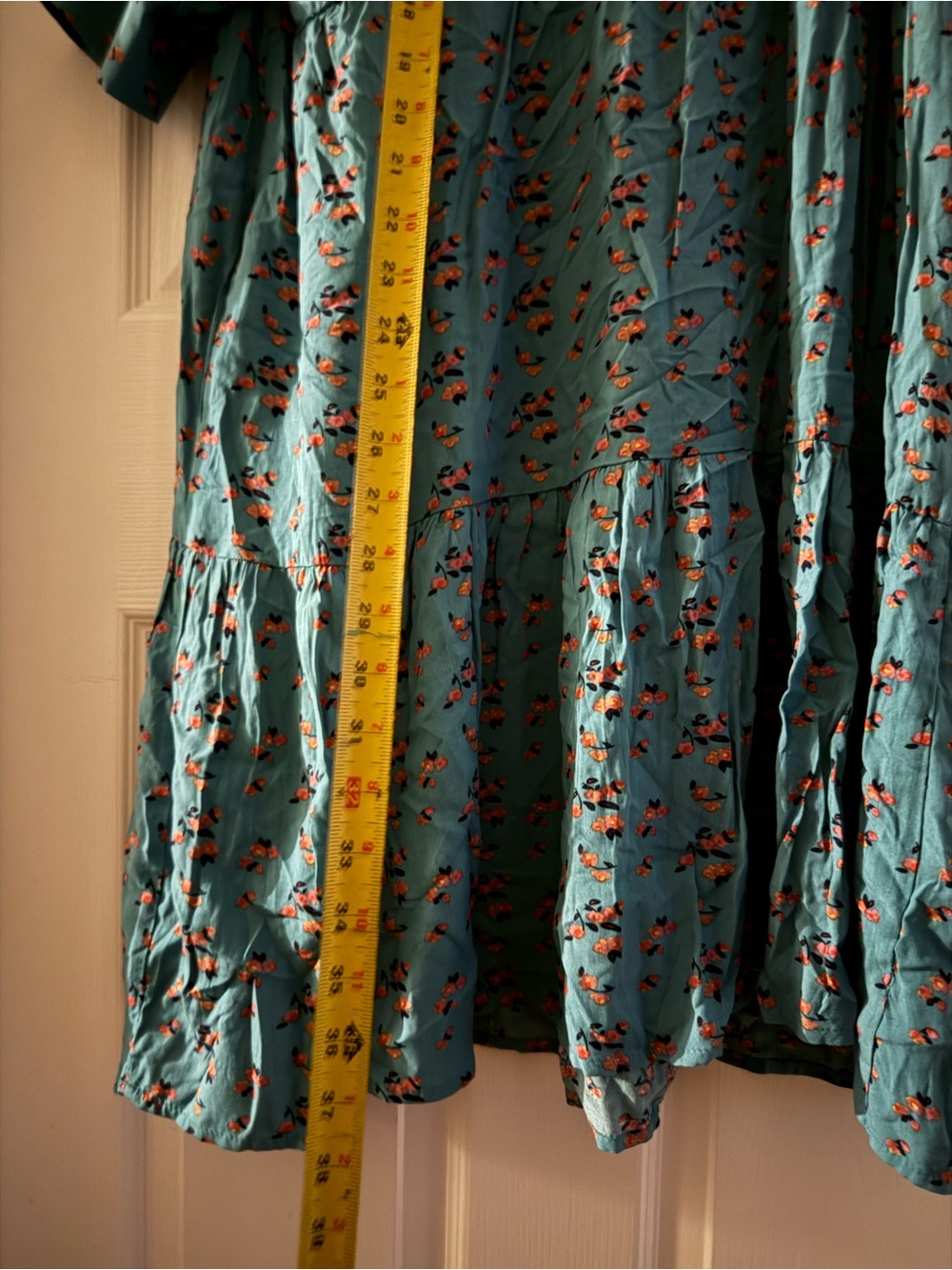 NATURAL LIFE Teal Floral Short Sleeve Mini Dress - Picture 5 of 6
